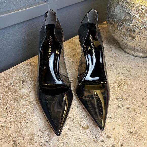 Good American Pumps Shoes Cinder F*cking Rella Light Smoke Lucite Heels Size 7.5 - Picture 2 of 4